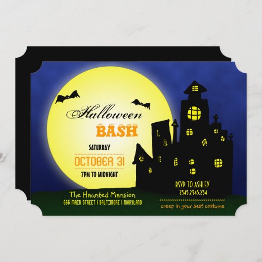 Halloween Bash Haunted Castle | Vetten | Moon Kaart (Voorkant / Achterkant)