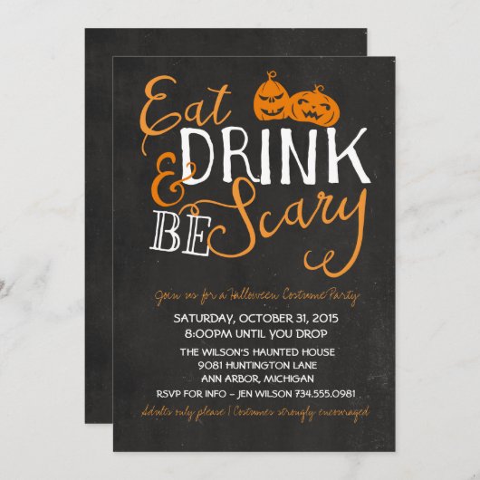 Halloween Bash, Kostuumfeest, Volwassenenfeest Kaart (Voorkant / Achterkant)