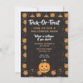 Halloween Bash Trick or treat Pumpkin Snoep Kaart