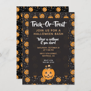 Halloween Bash Trick or treat Pumpkin Snoep Kaart