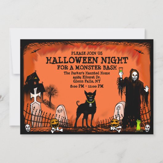 Halloween Bash - Uitnodiging - Graveyard Dog (Voorkant)