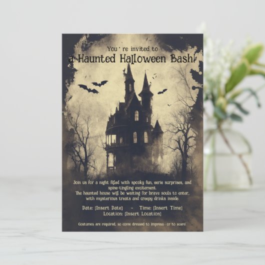 Halloween Bash! Uitnodiging voor Halloween Party (Staand voorkant)