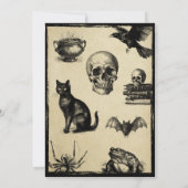 Halloween Bash Volwassen  Gotische Schedel Kaart (Achterkant)