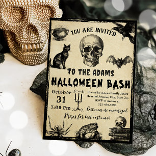 Halloween Bash Volwassen  Gotische Schedel Kaart