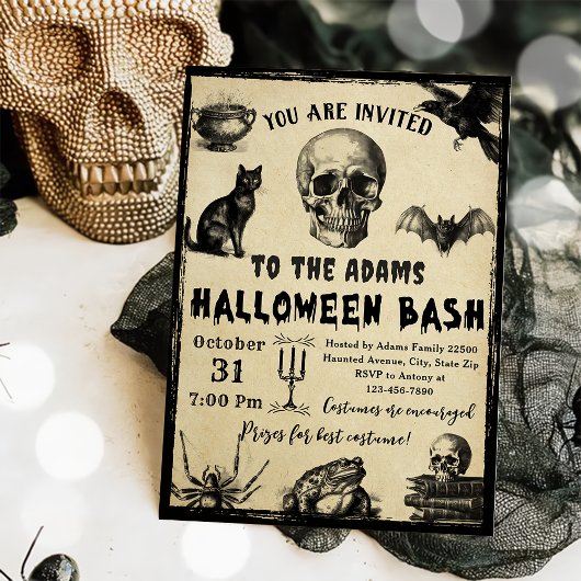Halloween Bash Volwassen  Gotische Schedel Kaart