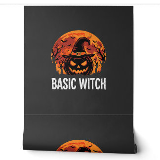 Halloween Basis Heks Pompoen Maan Grafisch Behang