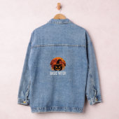 Halloween Basis Heks Pompoen Maan Grafisch Denim Jacket (Hangar)