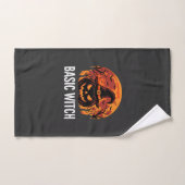 Halloween Basis Heks Pompoen Maan Grafisch Handdoek (Handdoek)