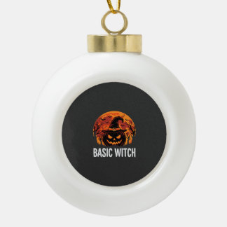Halloween Basis Heks Pompoen Maan Grafisch Keramische Bal Ornament