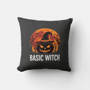 Halloween Basis Heks Pompoen Maan Grafisch Kussen