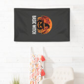 Halloween Basis Heks Pompoen Maan Grafisch Spandoek (Insitu)