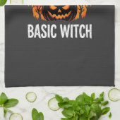 Halloween Basis Heks Pompoen Maan Grafisch Theedoek (Gevouwen)