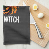 Halloween Basis Heks Pompoen Maan Grafisch Theedoek (Quarter Fold)