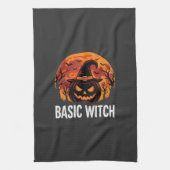 Halloween Basis Heks Pompoen Maan Grafisch Theedoek (Verticaal)