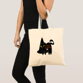 Halloween Basis Heks Zwarte Kat  Tote Bag (Voorkant (product))