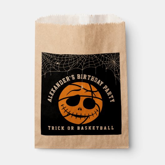 Halloween Basket Ball Trick of Basketbal Verjaarda Bedankzakje (Voorkant)