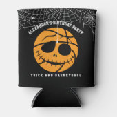 Halloween Basket Ball Trick of Basketbal Verjaarda Blikjeskoeler (Voorkant)