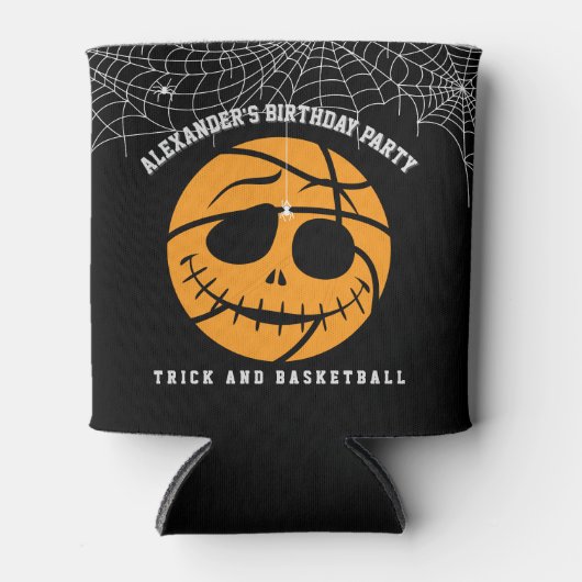 Halloween Basket Ball Trick of Basketbal Verjaarda Blikjeskoeler (Voorkant)