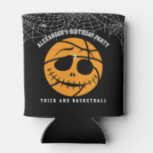 Halloween Basket Ball Trick of Basketbal Verjaarda Blikjeskoeler (Achterkant)