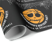 Halloween Basket Ball Trick of Basketbal Verjaarda Cadeaupapier (Rol Hoek)