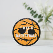 Halloween Basket Ball Trick of Basketbal Verjaarda Kaart (Staand voorkant)