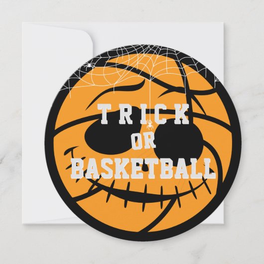 Halloween Basket Ball Trick of Basketbal Verjaarda Kaart (Voorkant)