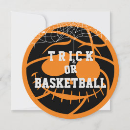 Halloween Basket Ball Trick of Basketbal Verjaarda Kaart