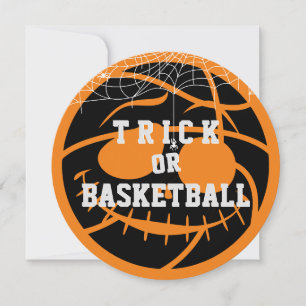 Halloween Basket Ball Trick of Basketbal Verjaarda Kaart