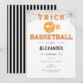 Halloween Basket Ball Trick of Basketbal Verjaarda Kaart (Voorkant / Achterkant)