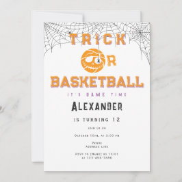 Halloween Basket Ball Trick of Basketbal Verjaarda Kaart