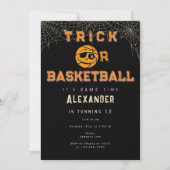 Halloween Basket Ball Trick of Basketbal Verjaarda Kaart (Voorkant)