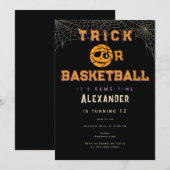 Halloween Basket Ball Trick of Basketbal Verjaarda Kaart (Voorkant / Achterkant)