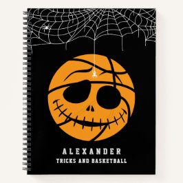 Halloween Basket Ball Trick of Basketbal Verjaarda Notitieboek
