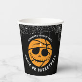Halloween Basket Ball Trick of Basketbal Verjaarda Papieren Bekers (Voorkant)