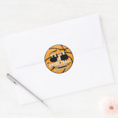 Halloween Basket Ball Trick of Basketbal Verjaarda Ronde Sticker (Envelop)