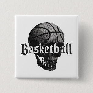 Halloween Basketbal Design met een gotische twist Vierkante Button 5,1 Cm