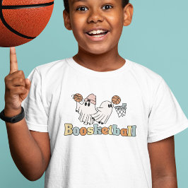 Halloween Basketbal Geesten Spelen Retro Boo T-shirt