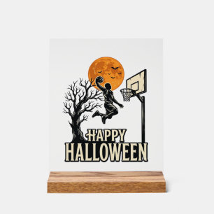 Halloween Basketbal Gelukkig Halloween Vintage Spo Acryl Bord