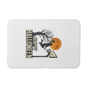 Halloween Basketbal Gelukkig Halloween Vintage Spo Badmat