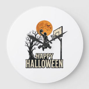 Halloween Basketbal Gelukkig Halloween Vintage Spo Grote Klok