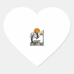 Halloween Basketbal Gelukkig Halloween Vintage Spo Hart Sticker