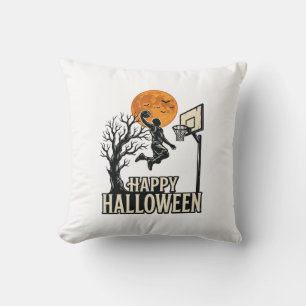 Halloween Basketbal Gelukkig Halloween Vintage Spo Kussen