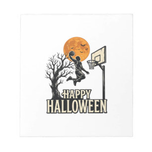 Halloween Basketbal Gelukkig Halloween Vintage Spo Notitieblok