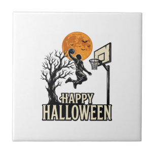 Halloween Basketbal Gelukkig Halloween Vintage Spo Tegeltje