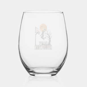 Halloween Basketbal Gelukkig Halloween Vintage Spo Wijnglas Zonder Voet