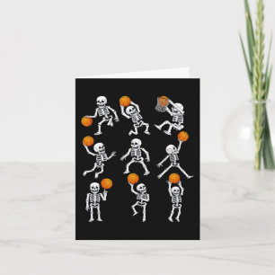 Halloween Basketbal Skeletten Dunking Dribble Boy Kaart