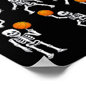 Halloween Basketbal Skeletten Dunking Dribble Boy Poster (Hoek)
