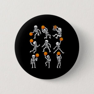 Halloween Basketbal Skeletten Dunking Dribble Boy Ronde Button 5,7 Cm