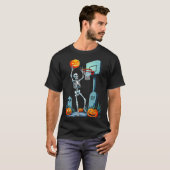 Halloween Basketball Skeleton Pumpkin T-shirt (Voorkant volledig)