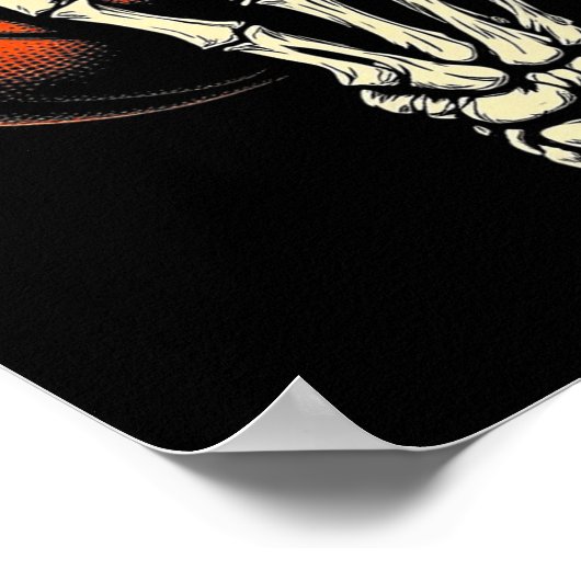 Halloween Basketball Skeleton Skull Player Men Boy Poster (Hoek)